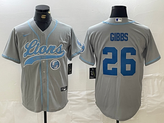 men/women/kids Detroit Lions  Jahmyr Gibbs NO.26 baseball Jerseys