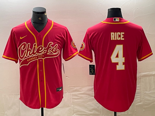 Adult Kansas City Chiefs Rashee Rice NO.4 Football Jerseys