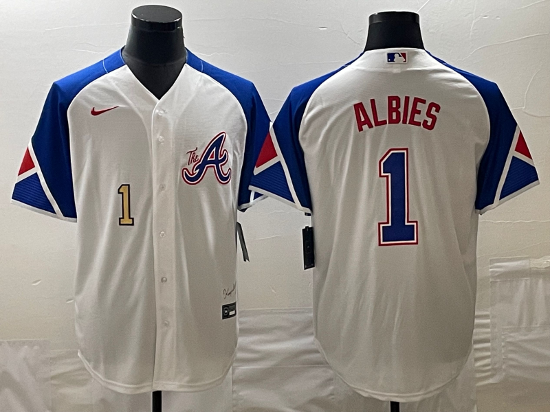 Men/Women/Youth Atlanta Braves Ozzie Albies #1 baseball Jerseys