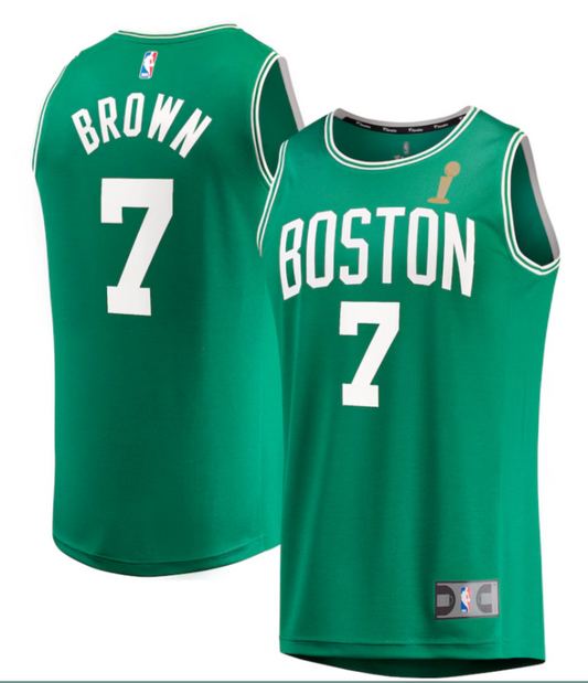 Men's Boston Celtics Jaylen Brown 2024 NBA Finals Champions jersey