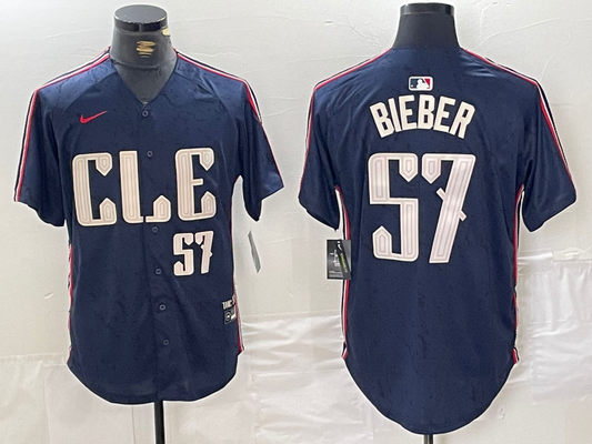 Men/Women/Youth Cleveland Indians Shane Bieber #57 baseball Jerseys