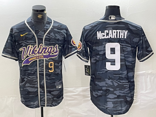 Adult Minnesota Vikings JJ McCarthy NO.9 baseball Jerseys