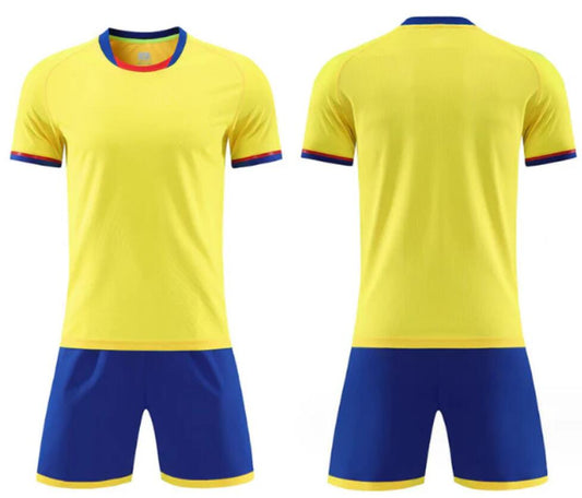 men/women/kids Blank yellow custom uniform top
