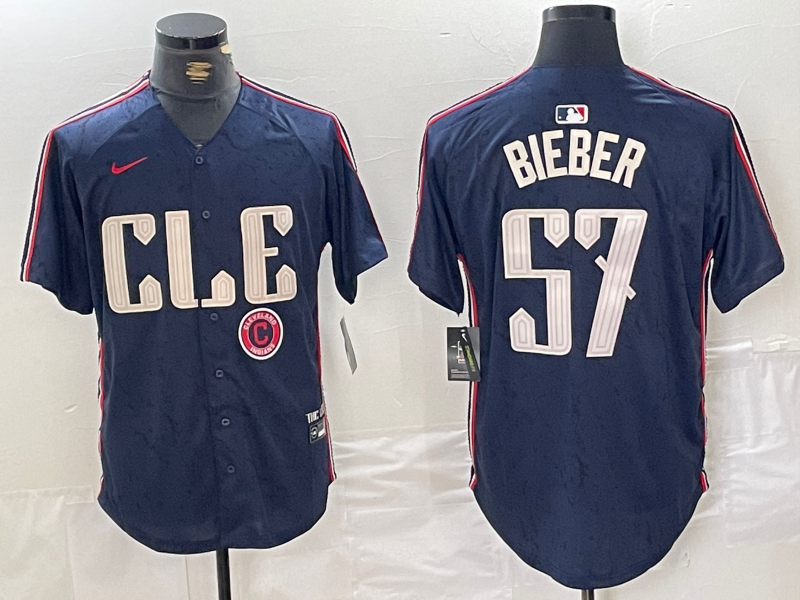 Men/Women/Youth Cleveland Indians Shane Bieber #57 baseball Jerseys
