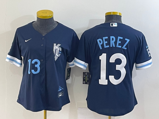 Women's Kansas City Royals Salvador Pérez #13 baseball Jerseys