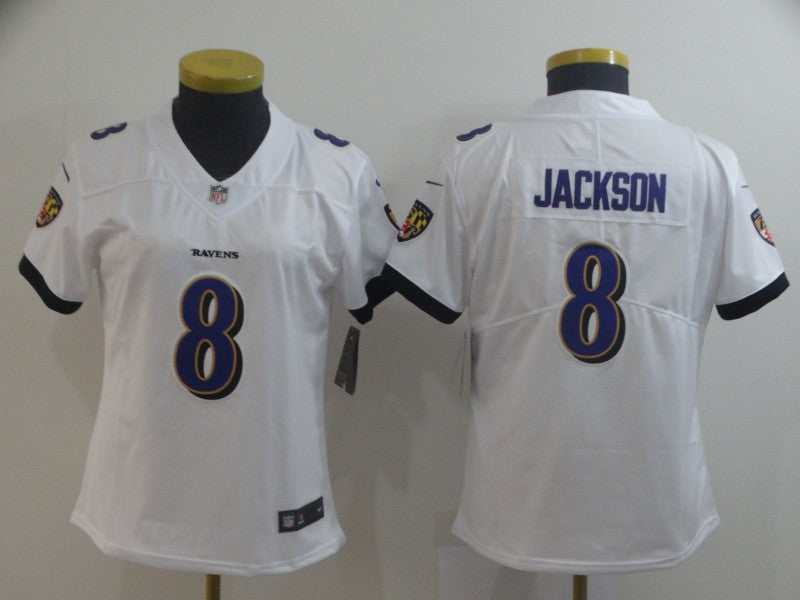 Women's Baltimore Ravens Lamar Jackson NO.8 Football Jerseys mySite