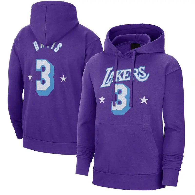 men/women/kids Los Angeles Lakers Davis NO.3 Purple Basketball Hoodies mySite