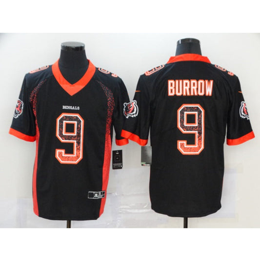 C.Bengals Burrow NO.9 Black Football Jersey mySite