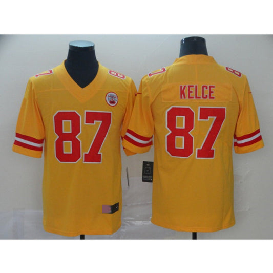 men/women/kids KC.Chiefs Kelce NO.87 Yellow Football Jersey mySite