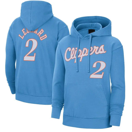 men/women/kids Los Angeles Clippers Leonard NO.2 Blue Basketball Hoodies mySite