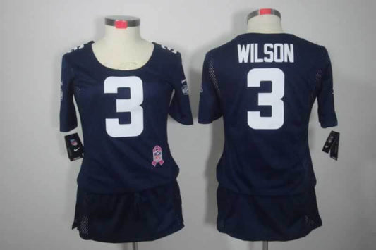Women's Seattle Seahawks Russell Wilson NO.3 Football Jerseys mySite