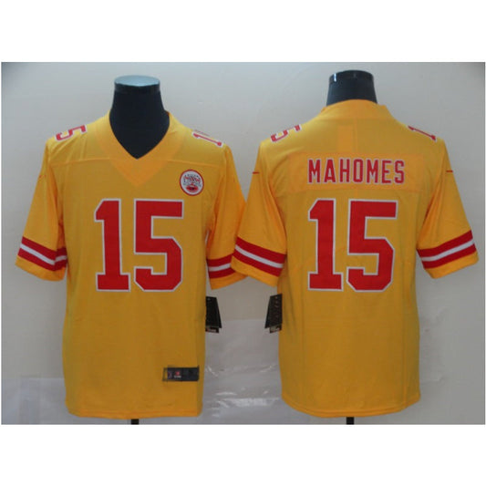 men/women/kids KC.Chiefs Mahomes NO.15 Yellow Football Jersey mySite