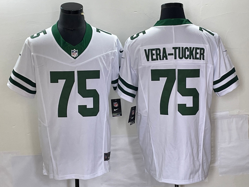 New arrival Adult New York Jets Alijah Vera-Tucker NO.75 Football Jerseys mySite