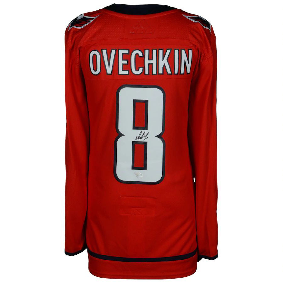 W.Capitals #8 Alex Ovechkin Fanatics Authentic Autographed Red Stitched American Hockey Jerseys mySite