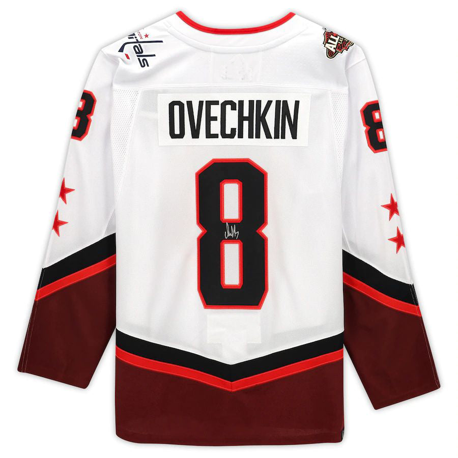 W.Capitals #8 Alex Ovechkin Fanatics Authentic Autographed 2022 All-Star Game Jersey White Stitched American Hockey Jerseys mySite