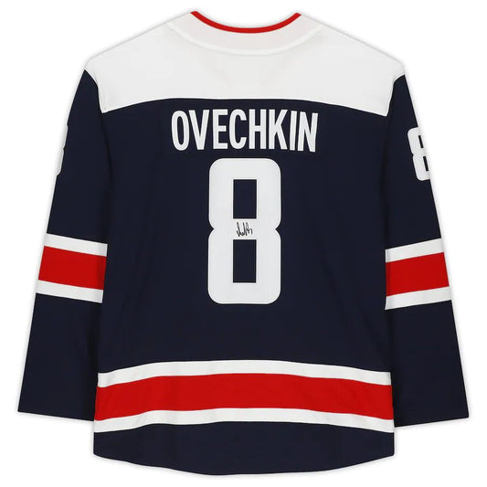 W.Capitals #8 Alex Ovechkin Fanatics Authentic Autographed Branded Alternate Breakaway Jersey Navy Stitched American Hockey Jerseys mySite