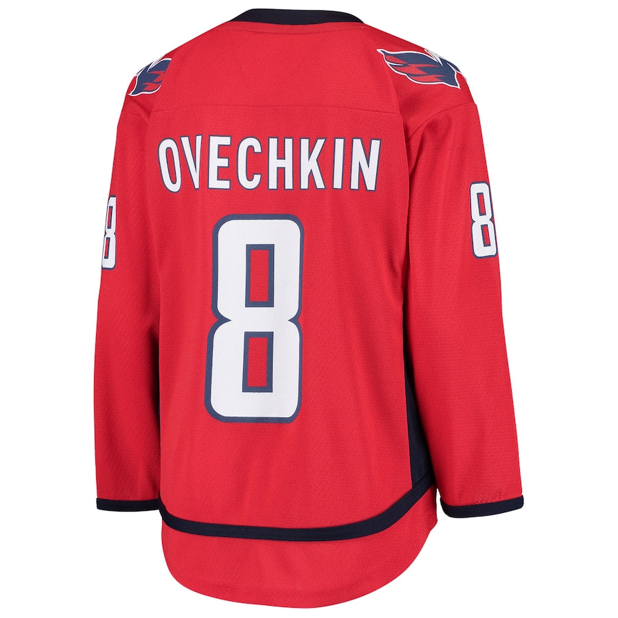 W.Capitals #8 Alex Ovechkin Home Replica Player Jersey Red Stitched American Hockey Jerseys mySite