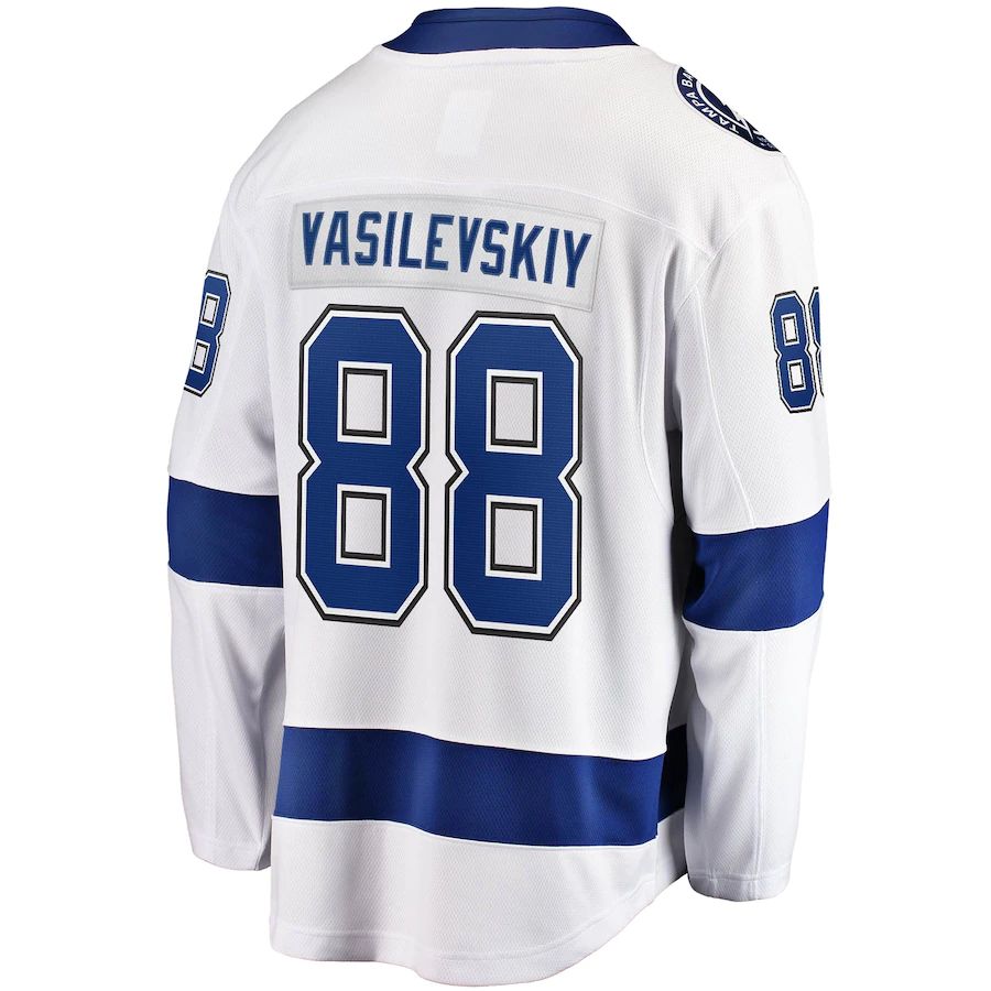 TB.Lightning #88 Andrei Vasilevskiy Fanatics Branded Away Premier Breakaway Player Jersey White Stitched American Hockey Jerseys mySite