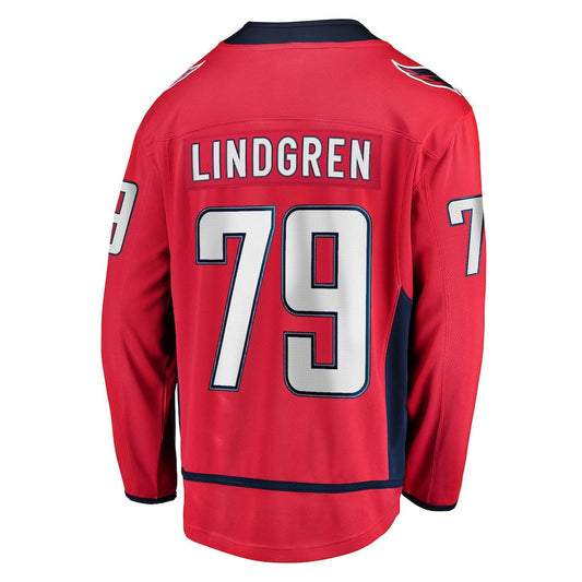 W.Capitals #79 Charlie Lindgren Fanatics Branded Home Breakaway Player Jersey Red Stitched American Hockey Jerseys mySite