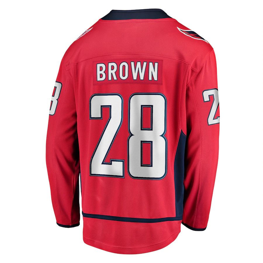 W.Capitals #28 Connor Brown Fanatics Branded Home Breakaway Player Jersey Red Stitched American Hockey Jerseys mySite