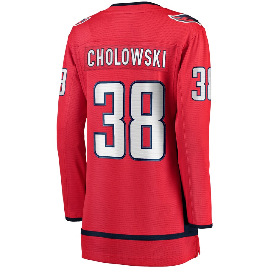 W.Capitals #38 Dennis Cholowski Fanatics Branded Home Breakaway Player Jersey  Red Stitched American Hockey Jerseys mySite