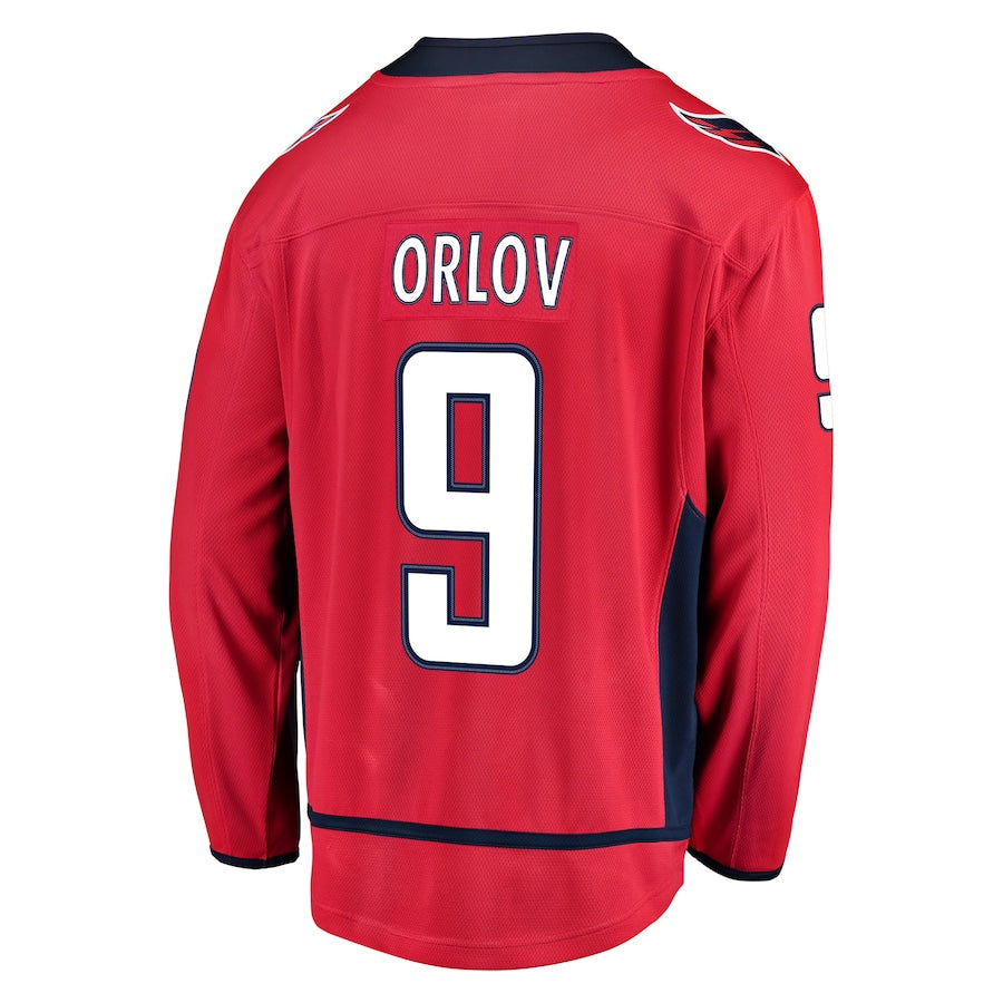 W.Capitals #9 Dmitry Orlov Fanatics Branded Home Breakaway Player Jersey Red Stitched American Hockey Jerseys mySite