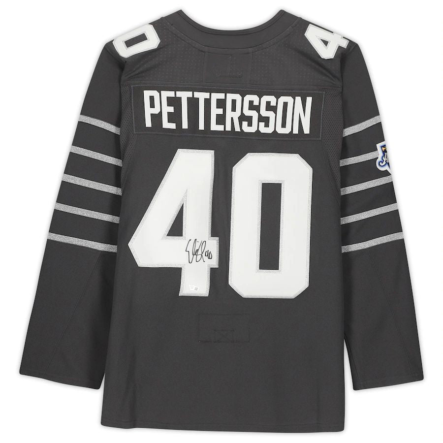 V.Canucks #40 Elias Pettersson Fanatics Authentic Autographed Gray 2020 All-Star Jersey Stitched American Hockey Jerseys mySite
