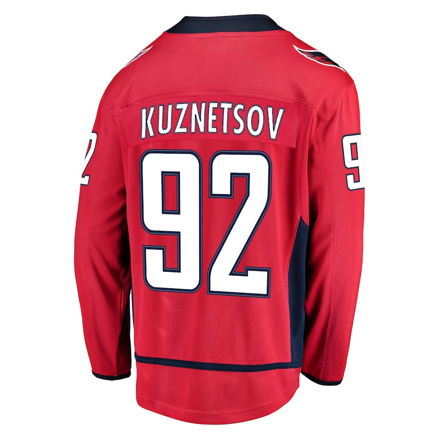 W.Capitals #92 Evgeny Kuznetsov Fanatics Branded Home Breakaway Player Jersey Red Stitched American Hockey Jerseys mySite