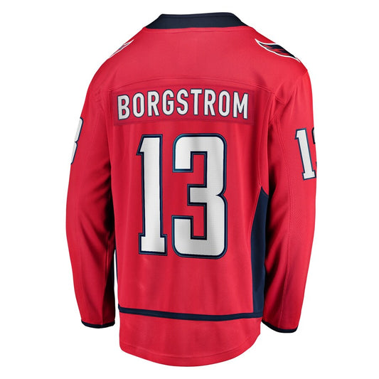 W.Capitals #13 Henrik Borgstrom Fanatics Branded Home Breakaway Player Jersey Red Stitched American Hockey Jerseys mySite