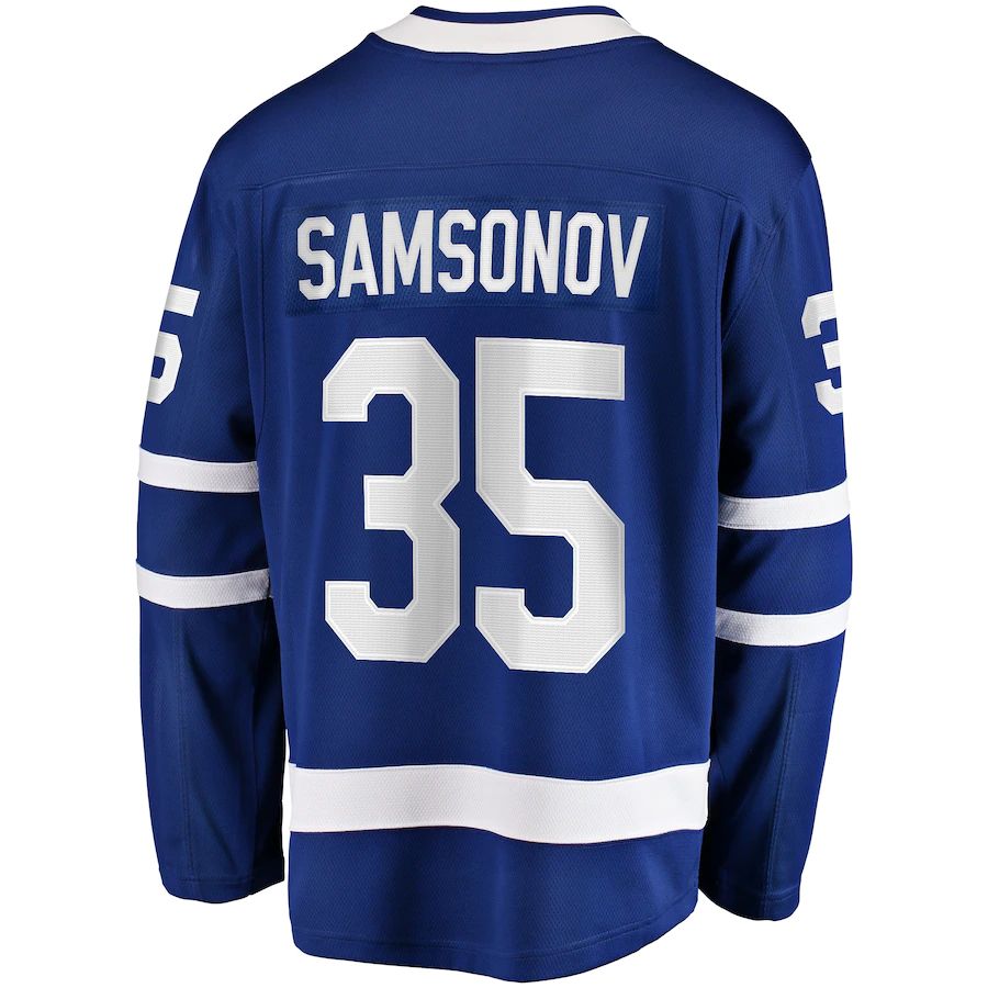 T.Maple Leafs #35 Ilya Samsonov Fanatics Branded Home Breakaway Player Jersey Blue Stitched American Hockey Jerseys mySite