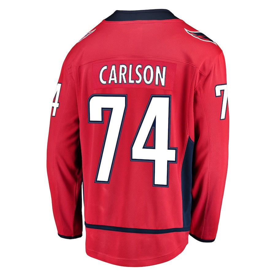 W.Capitals #74 John Carlson Fanatics Branded Home Breakaway Player Jersey Red Stitched American Hockey Jerseys mySite