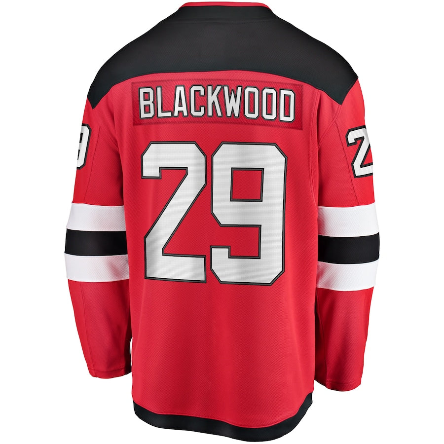 NJ.Devils #29 Mackenzie Blackwood Fanatics Branded Home Breakaway Jersey  Red Stitched American Hockey Jerseys mySite