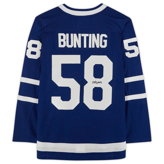 T.Maple Leafs #58 Michael Bunting Fanatics Authentic Autographed Jersey Blue Stitched American Hockey Jerseys mySite