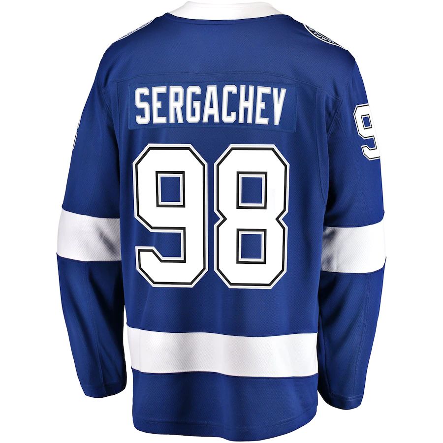 TB.Lightning #98 Mikhail Sergachev Fanatics Branded Home Breakaway Player Jersey Blue Stitched American Hockey Jerseys mySite