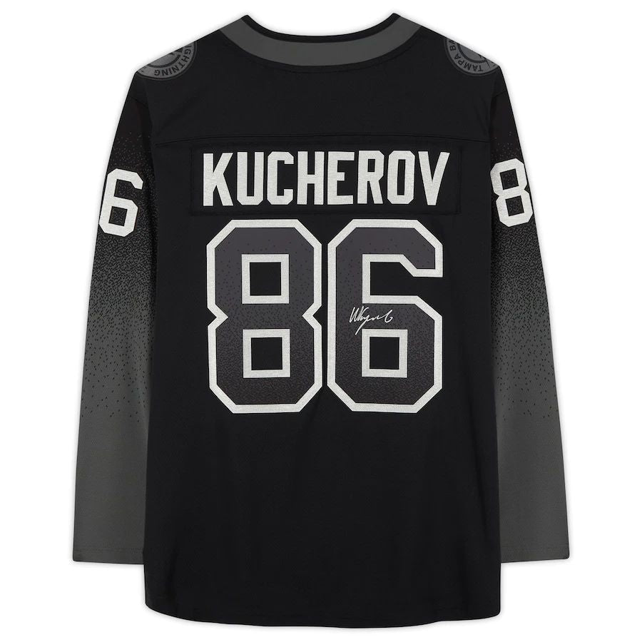 TB.Lightning #86 Nikita Kucherov Fanatics Authentic Autographed Breakaway Alternate Jersey Black Stitched American Hockey Jerseys mySite