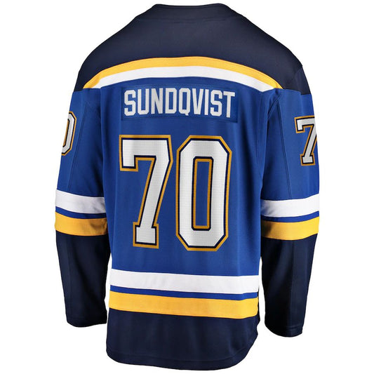 St.L.Blues #70 Oskar Sundqvist Fanatics Branded Home Breakaway Player Jersey Blue Stitched American Hockey Jerseys mySite