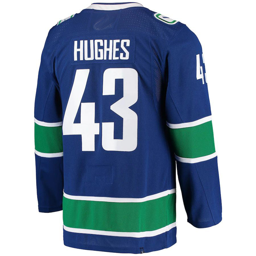 V.Canucks #43 Quinn Hughes Home Authentic Pro Player Jersey Blue Stitched American Hockey Jerseys mySite