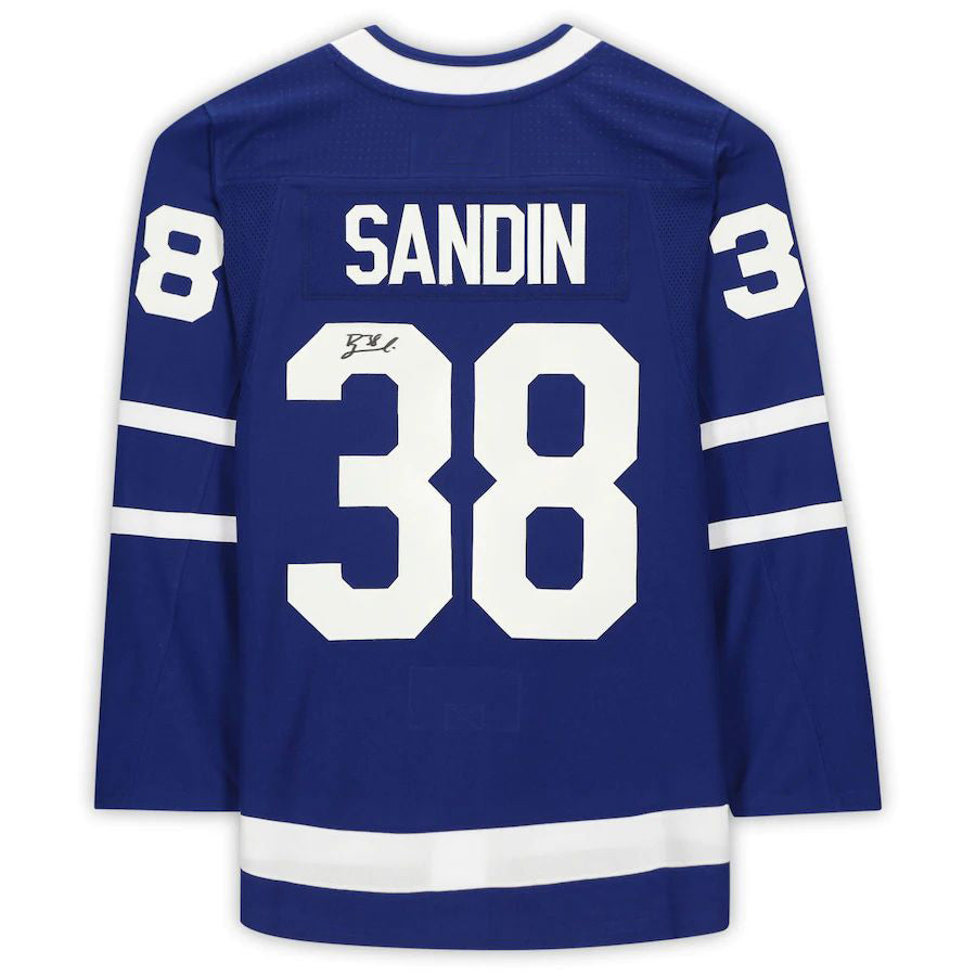 T.Maple Leafs #38 Rasmus Sandin Fanatics Authentic Autographed Blue Stitched American Hockey Jerseys mySite