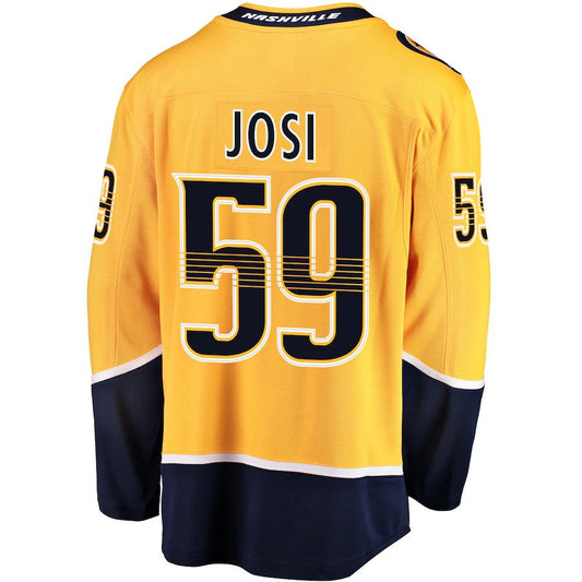 N.Predators #59 Roman Josi Fanatics Branded Breakaway Player Jersey  Gold Stitched American Hockey Jerseys mySite