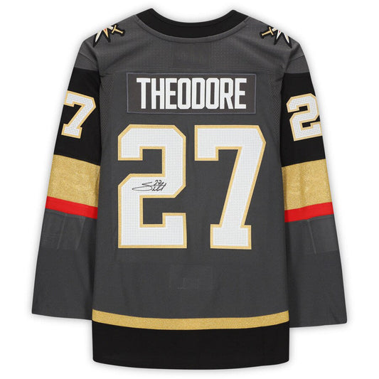 V.Golden Knights #27 Shea Theodore Fanatics Authentic Autographed Authentic Jersey Gray Hockey Jerseys mySite