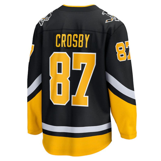 P.Penguins #87 Sidney Crosby Fanatics Branded 2021-22 Alternate Premier Breakaway Player Jersey Black Stitched American Hockey Jerseys mySite