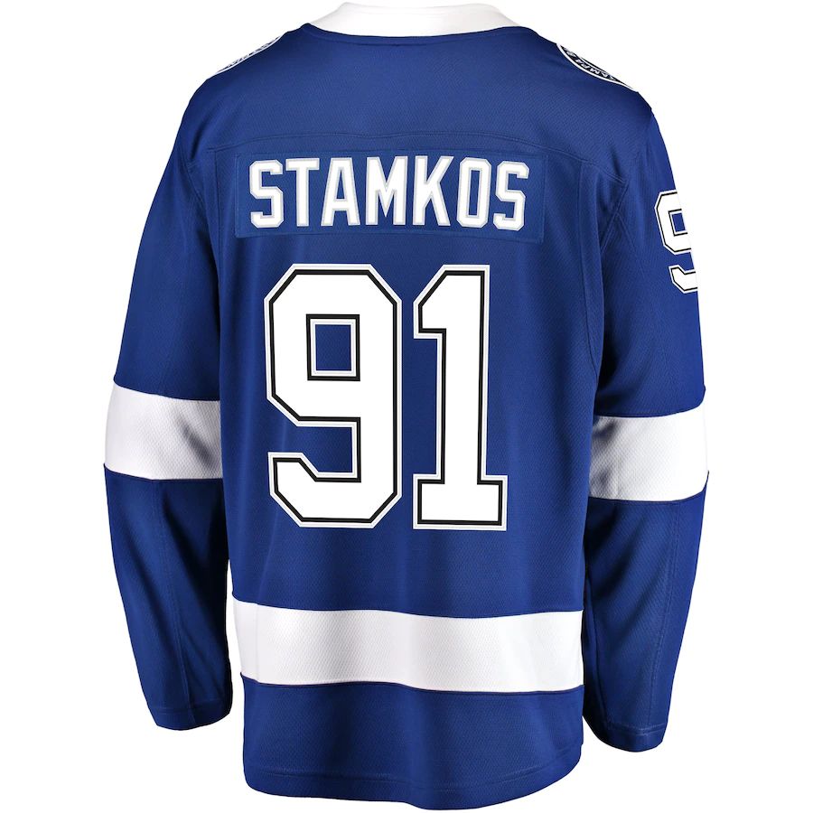 TB.Lightning #91 Steven Stamkos Fanatics Branded Breakaway Player Jersey Blue Stitched American Hockey Jerseys mySite