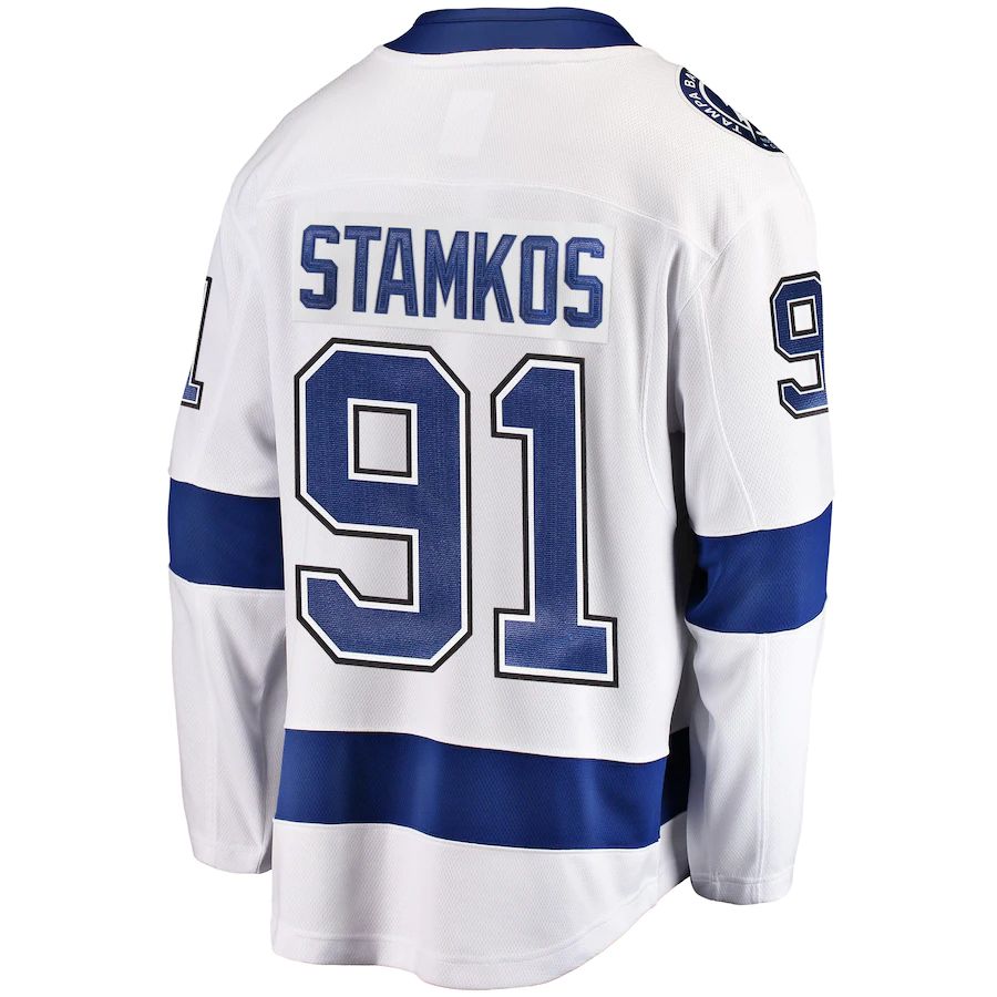 TB.Lightning #91 Steven Stamkos Fanatics Branded Breakaway Player Jersey White Stitched American Hockey Jerseys mySite
