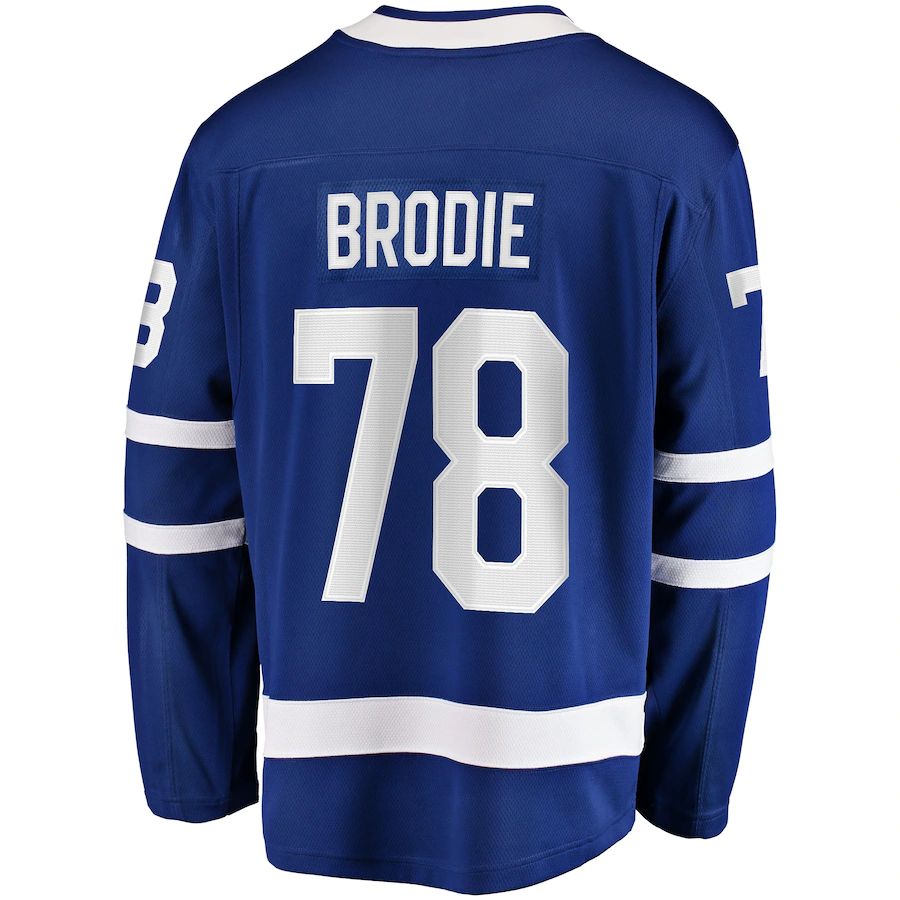 T.Maple Leafs #78 TJ Brodie Fanatics Branded Home Breakaway Player Jersey Blue Stitched American Hockey Jerseys mySite