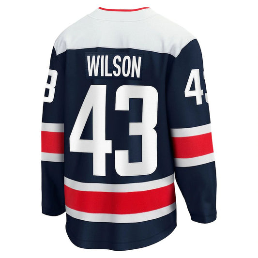 W.Capitals #43 Tom Wilson Fanatics Branded 2020-21 Alternate Premier Breakaway Player Jersey Navy Stitched American Hockey Jerseys mySite