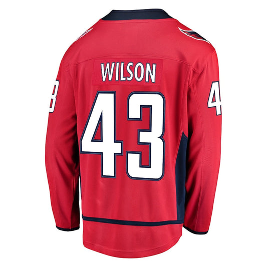 W.Capitals #43 Tom Wilson Fanatics Branded Home Premier Breakaway Player Jersey Red Stitched American Hockey Jerseys mySite
