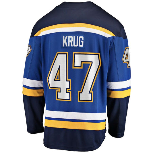 St.L.Blues #47 Torey Krug Fanatics Branded Home Premier Breakaway Player Jersey Blue Stitched American Hockey Jerseys mySite