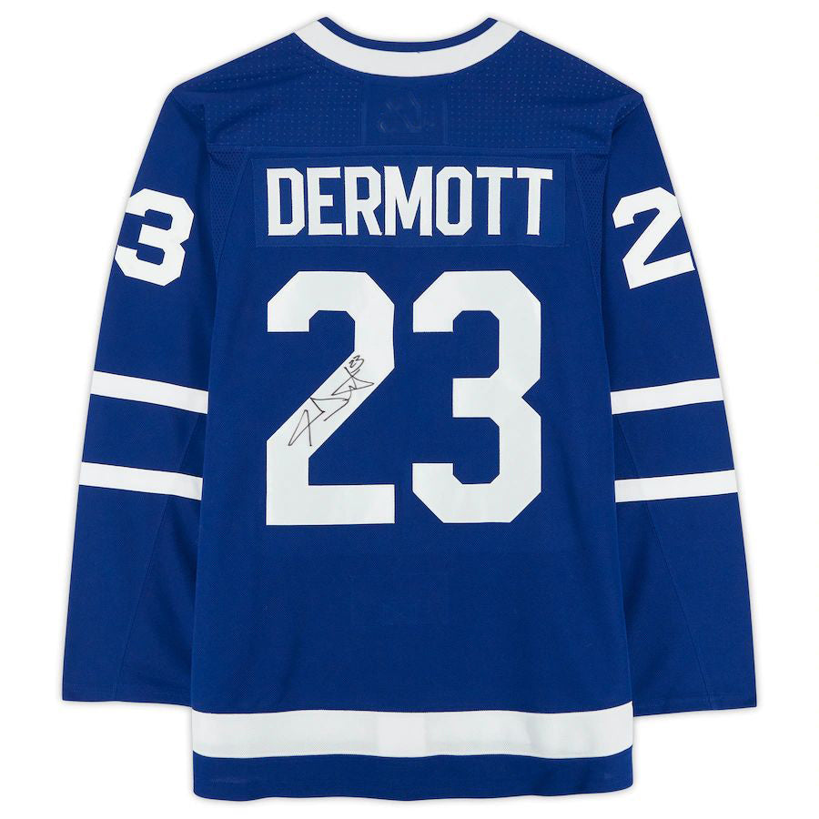 T.Maple Leafs #23 Travis Dermott Fanatics Authentic Autographed Blue Stitched American Hockey Jerseys mySite
