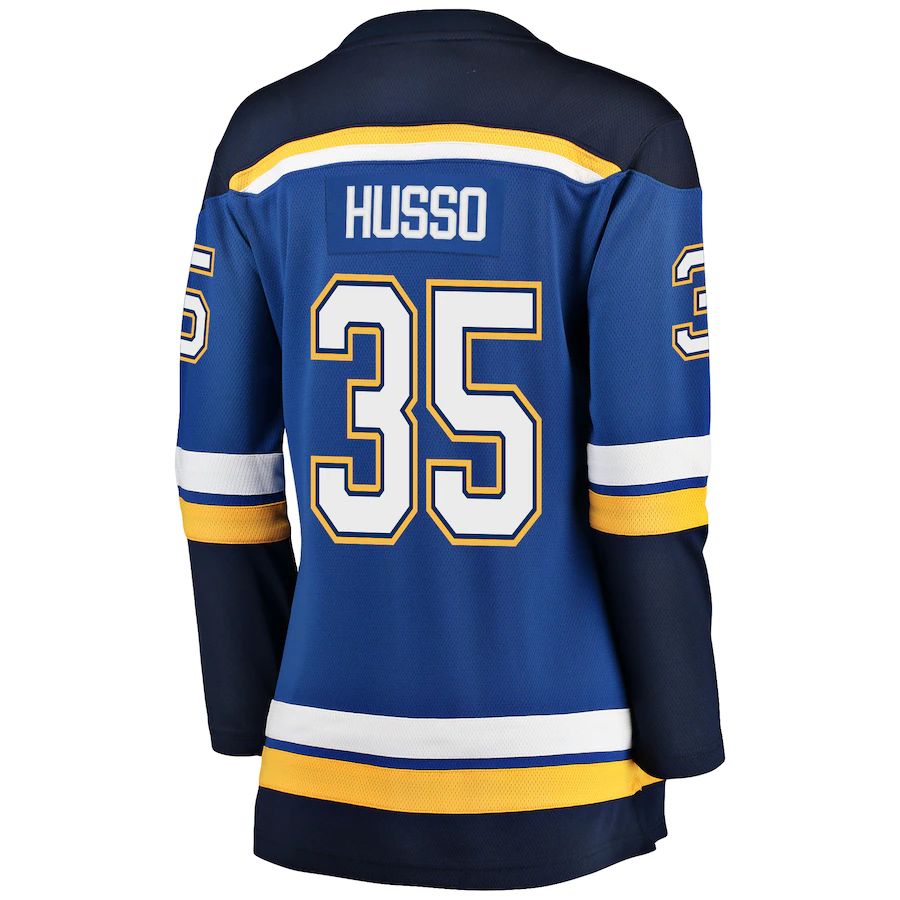 St.L.Blues #35 Ville Husso Fanatics Branded Breakaway Player Jersey  Blue Stitched American Hockey Jerseys mySite