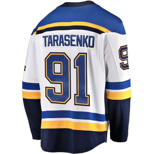 St.L.Blues #91 Vladimir Tarasenko Fanatics Branded Away Premier Breakaway Player Jersey White Stitched American Hockey Jerseys mySite